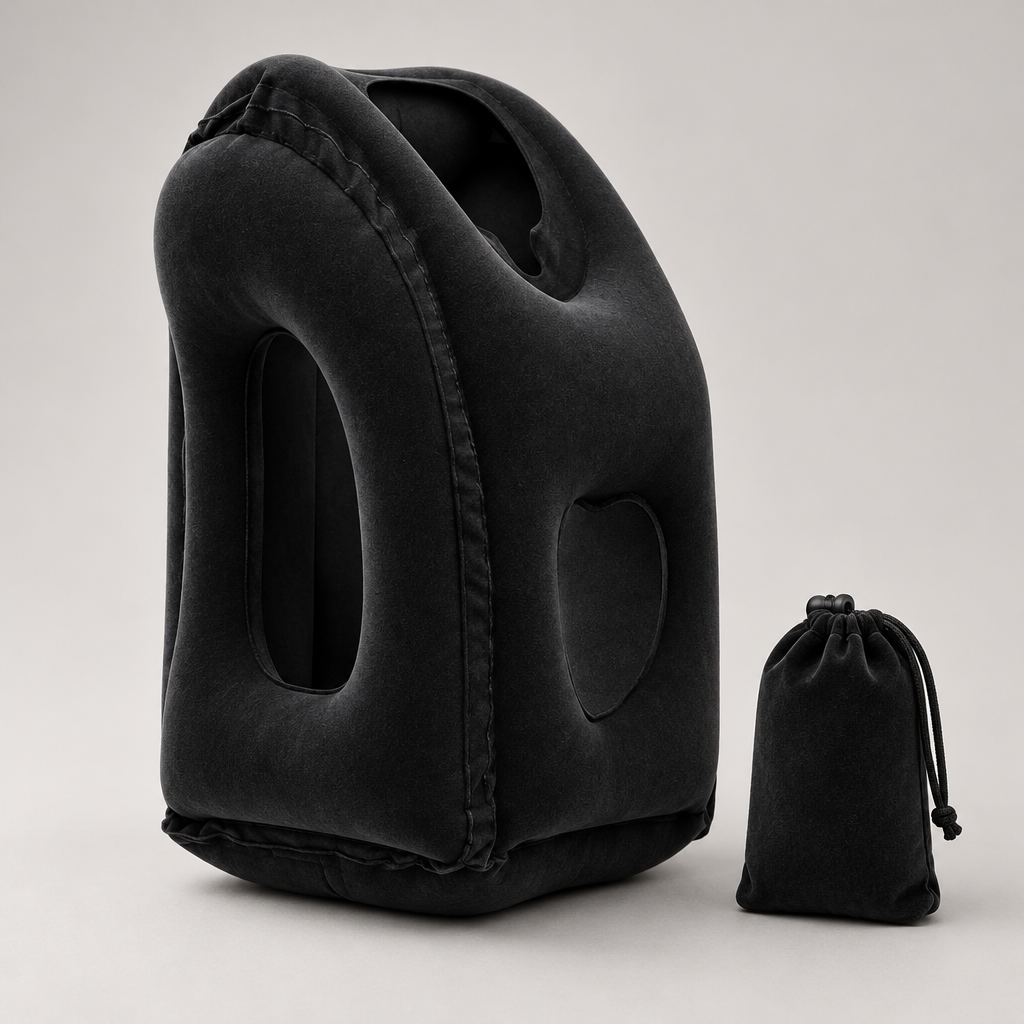 Oreiller Gonflable Soutien Menton – Sieste Voyage & Position Penchée